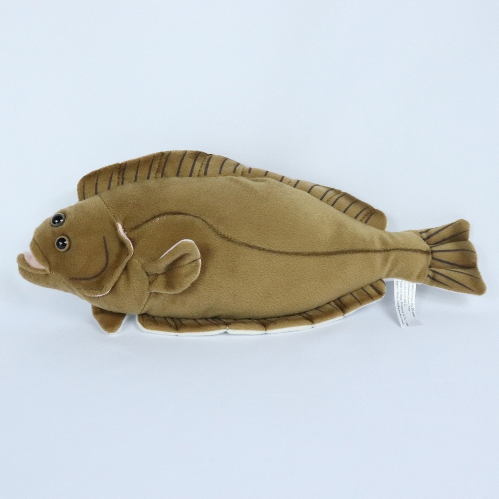 Cabin Critters Halibut Realistic Fish Plush Stuffed Animal Toy 15"
